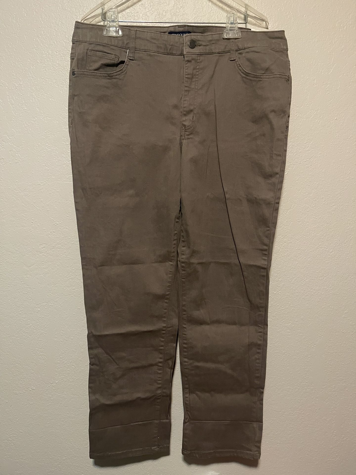 Bandolino, Women’s Taupe 5 Pocket Straight Leg Carolina Jean, Plus Size 18