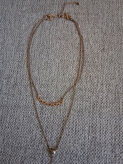 Layered Geometric Lariat Necklace