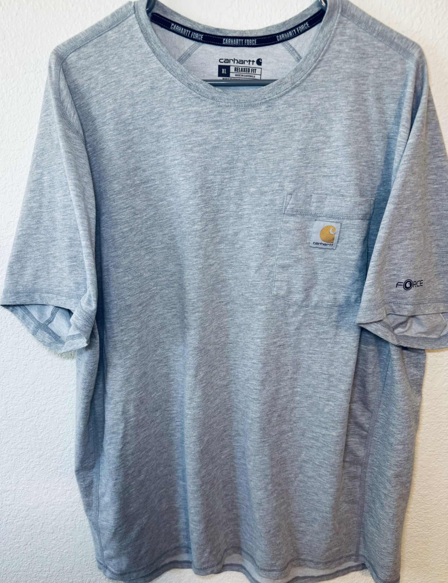 Carhartt Dri-Fit Short Sleeve Men Work Shirt Grey Size XL