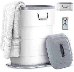 27L Foldable Towel Warmer Bucket, Auto Shut-Off for Overheat, Fits Four 40"x70" ( Lid is Cracked)