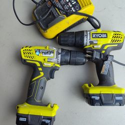 Two 12 Volt Ryobi Drill