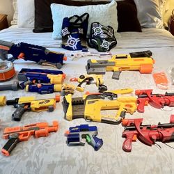 Huge Lot Of Nerf Guns And Accessories