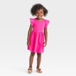 Hot pink dress / Cat and Jack / 5t / Ruffle sleeve