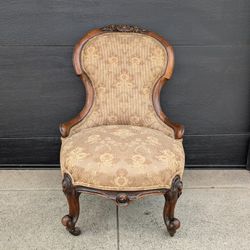 Antique Victorian Chair On Wheels Vintage