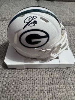 Jermichael Finley Signed Autograph Mini Helmet-GTSM Sticker-Green Bay Packers