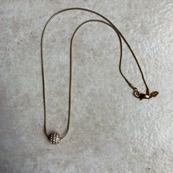 Gold Toned Rhinestone Monet Necklace 