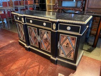 BUTLER SPECIALTY COMPANY Ebony Mirrored Sideboard with Marble Top