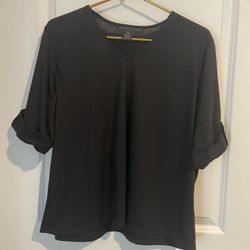 Preswick & Moore Size PXL Black 3/4 Length Sleeve Top