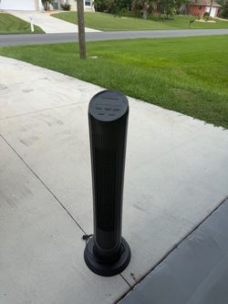 Black Tower Fan with Digital Controls