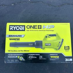 RYOBI ONE+ HP 18V Brushless Whisper Series 130 MPH 450 CFM Cordless Battery Leaf Blower (Tool Only)