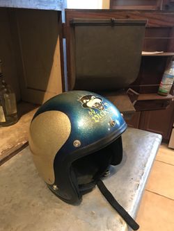 Large vintage motorcycle helmet