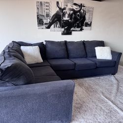 Blue sectional sofa couch