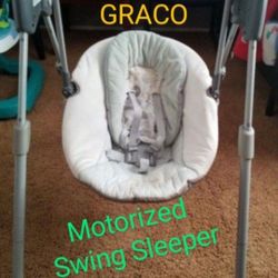GRACO Slim Spaces Compact Motorized Infant Swing Rocker Sleeper.