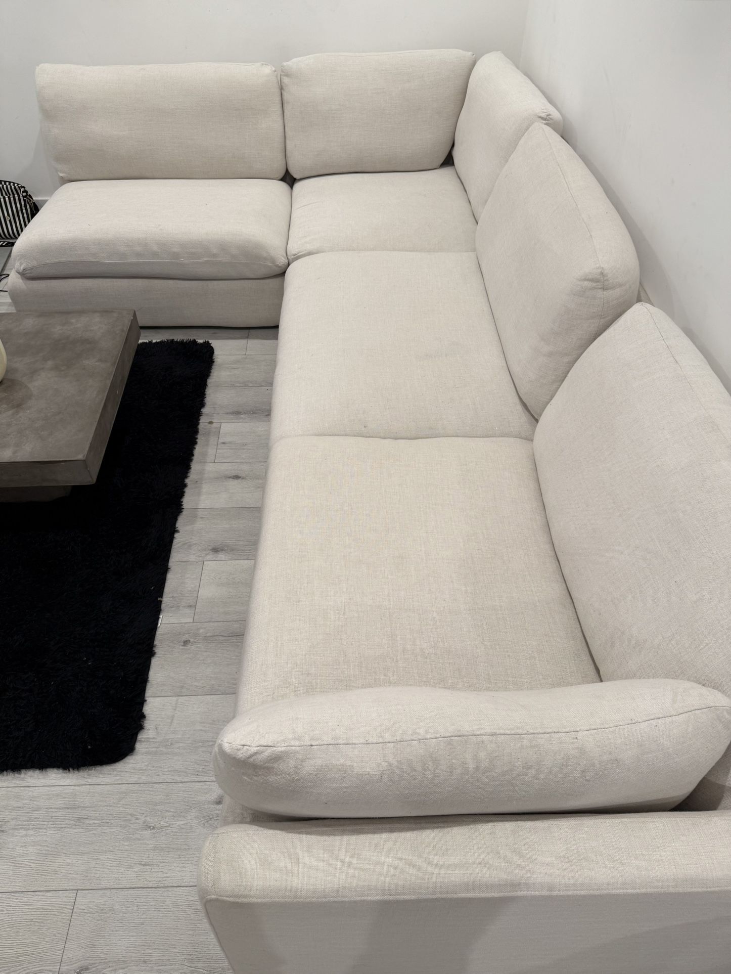 Sectional Couch White/beige XL