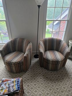 2 swivel cloth bernhardt chairs
