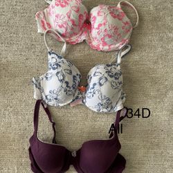 Victoria Secret Padded Non Push Up Bras 34D ( All 3 For 15$)