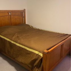Bed with memory foam mattress