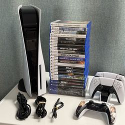 Sony PlayStation 5 1TB (PS5 Disc Version) | 3 DualSense Wireless Controllers | 18 PS5 Game and 3 PS4 Games