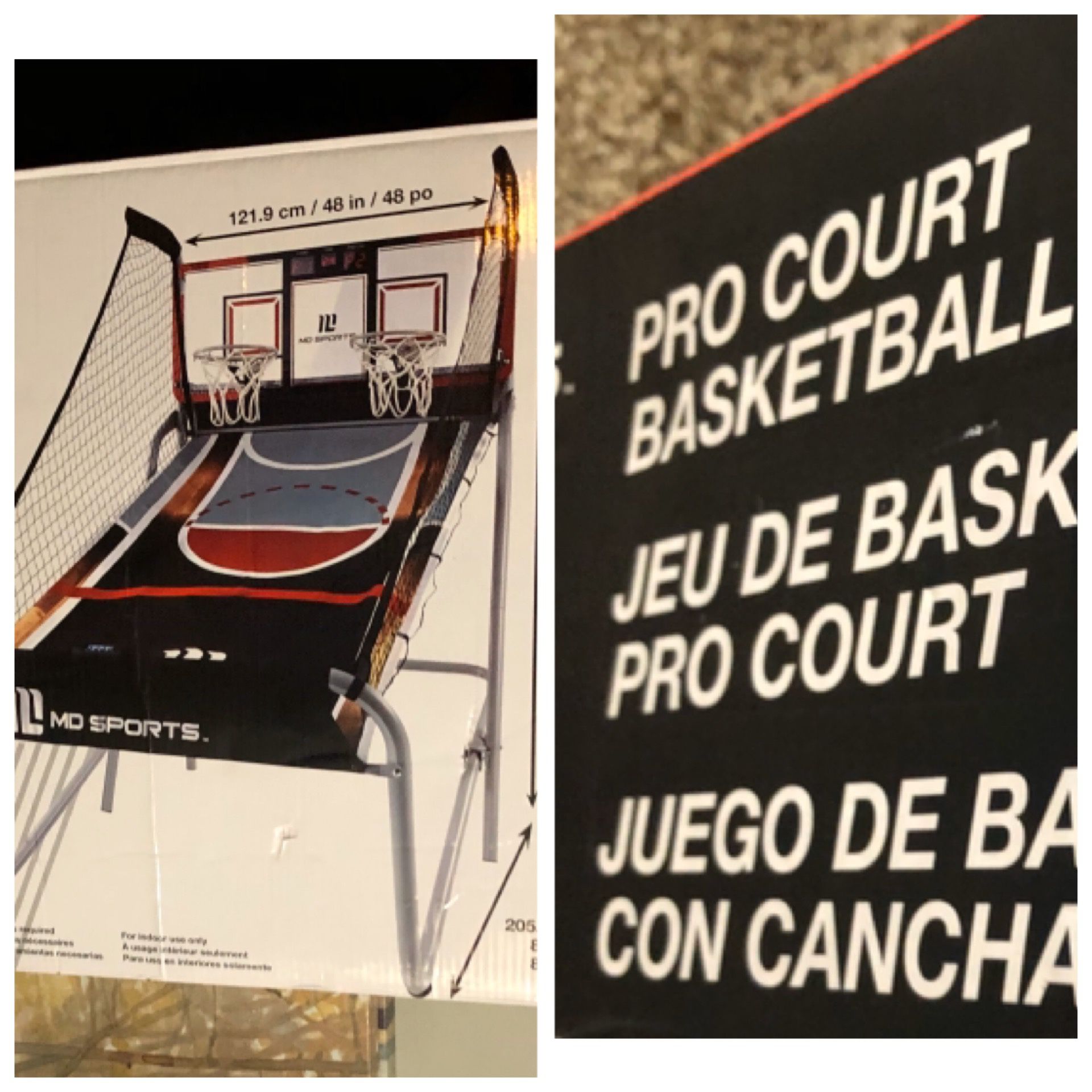 MD sports heavy duty 2 player basketball game 8 diff games.enlarged LED electronic scorer & game clock. Model BG 144Y19004.foldable design. BRAND NEW