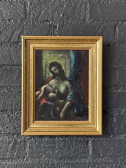 Signed Vintage European Expressionist Madonna & Child Oil Painting, c.1960’s - Delivery Available