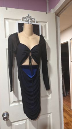 Black with blue dress
