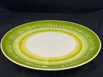 Vintage Jubilee Japan Aurora Green Ironstone Dinner Plate