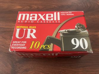 Maxell UR-90 Normal Bias 90 min Audio Cassettes 10 Pack.  
