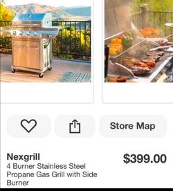 NEW ASSAMBLED FROM THE BOX PROPANE GAS BBQ GRILL WITH SIDE BURNER