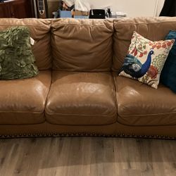 Leather Sofa - $50  O.B.O