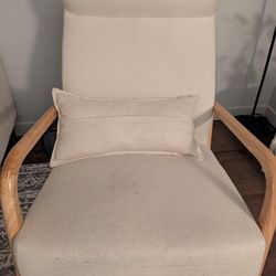 25.2" w Fabric Reclining Rocking Chair With Ottoman