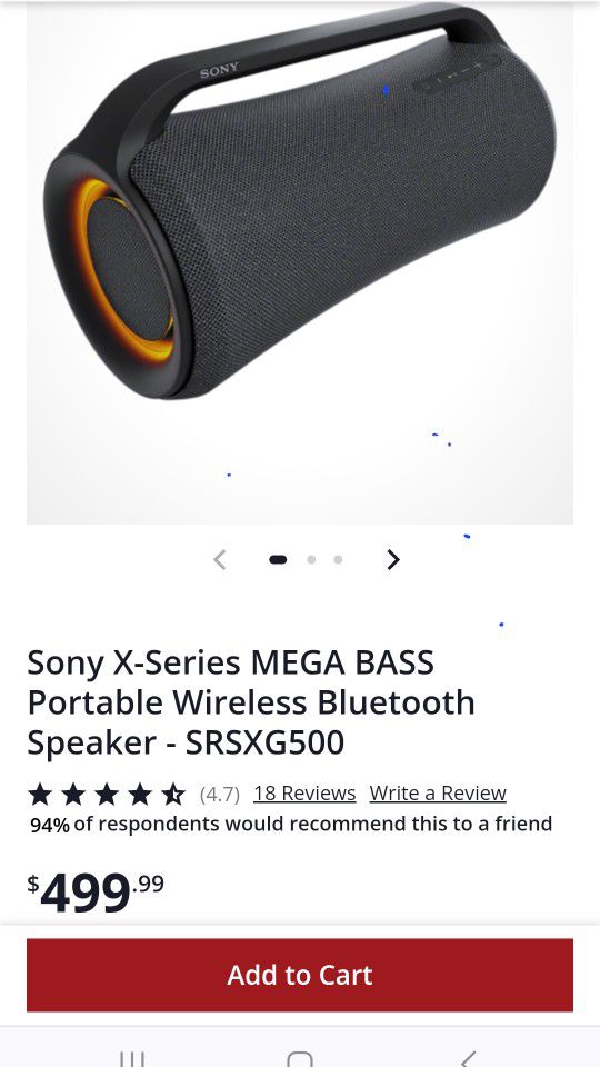 Sony SRSXG500 Bluetooth Speaker