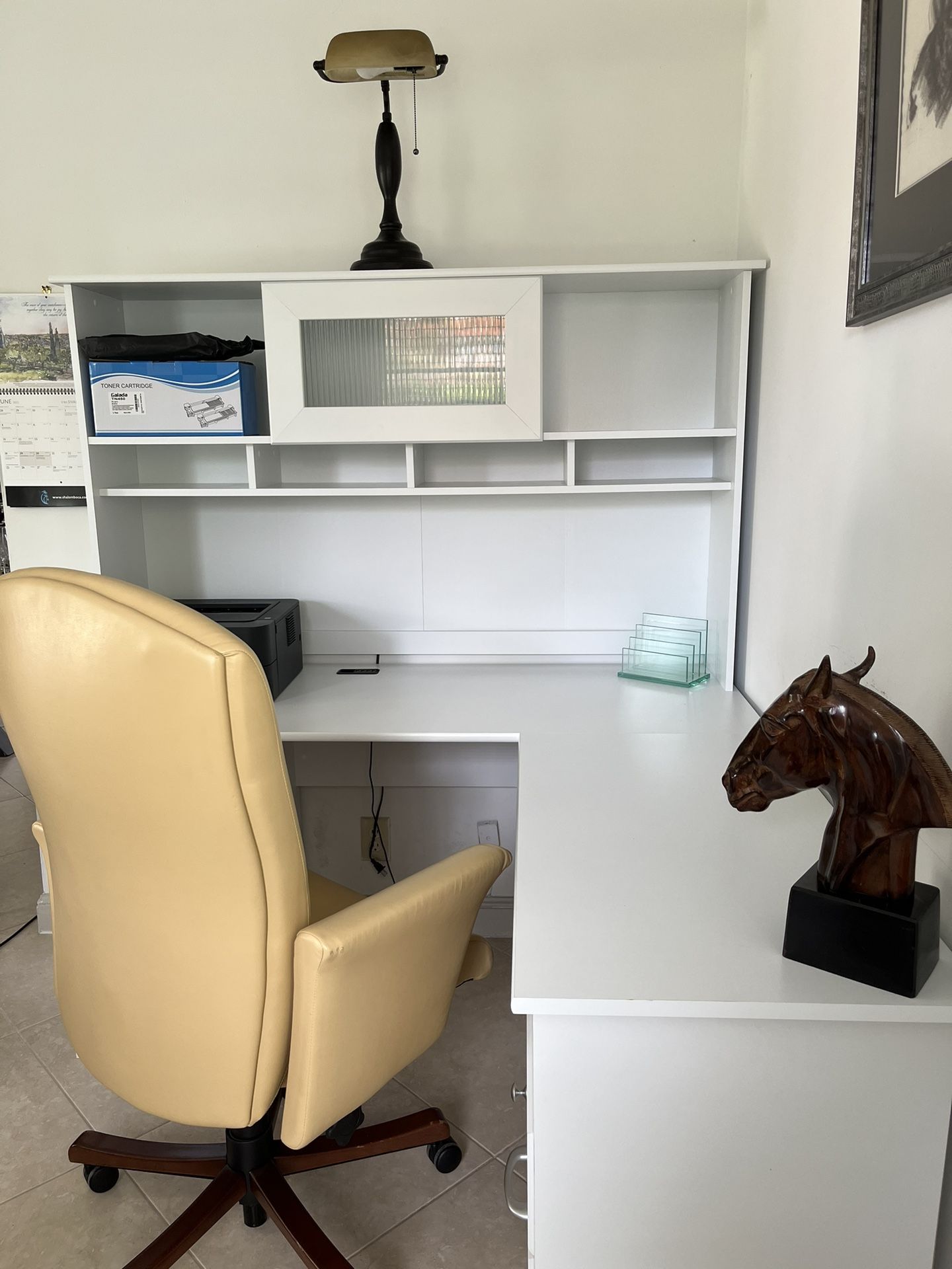 Complete Home Office with butter soft leather Exec Chair