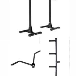 Heavy Duty Squat Racks + Plate Carrier/Yoke + Handles – All Steel Gym Equipment