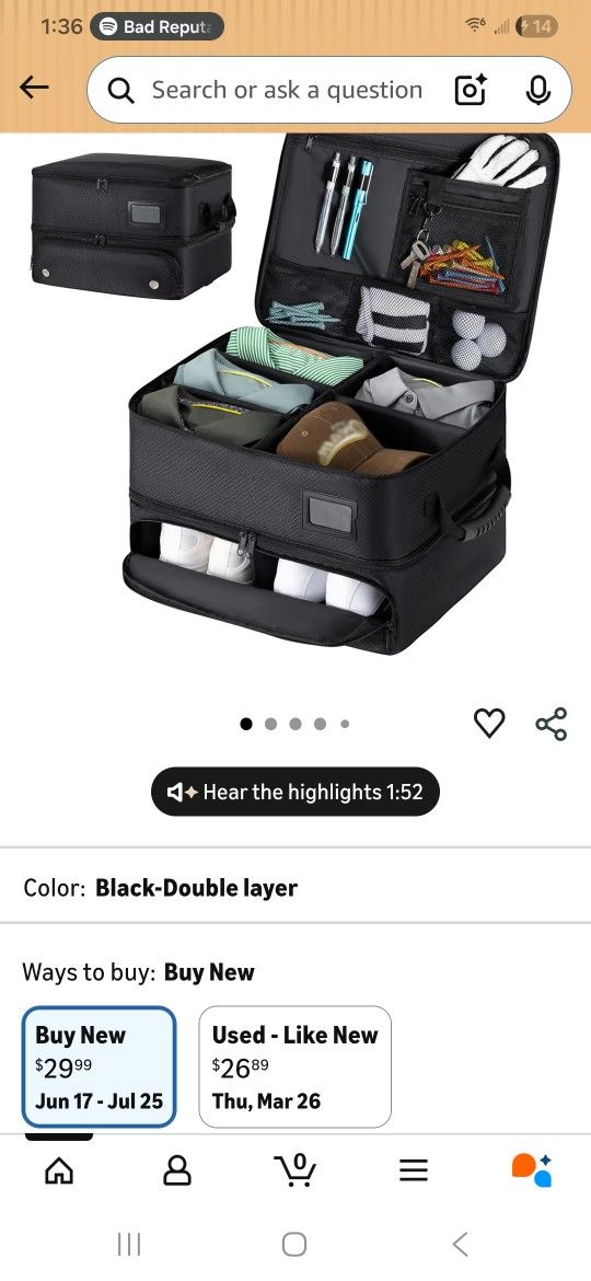 Golf Bag Organizer