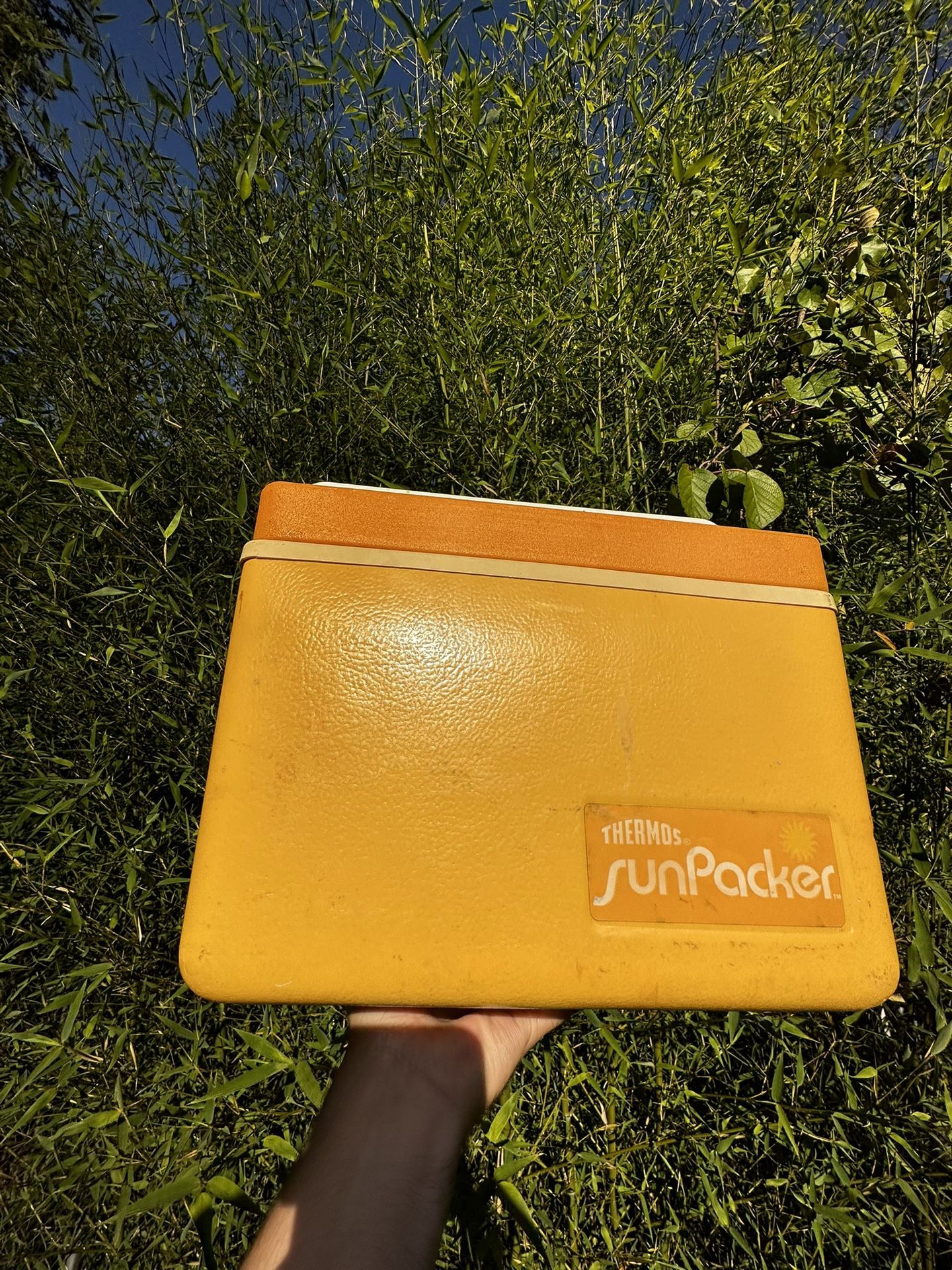 Vintage Thermos Sunpacker 11 Quart Cooler Yellow Orange White Model 7713 Retro USA