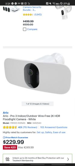 Arlo Pro 3 Motion Sensor Light And Camera