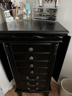 Standing Jewelry Box And Arm Chair  