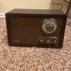 Victrola Retro Bluetooth FM/AM radio With Rotary Dial, Espresso 