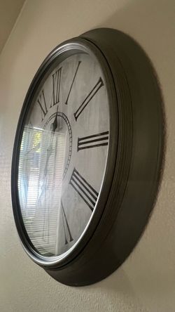 Large Round Wall Clock with Roman Numerals