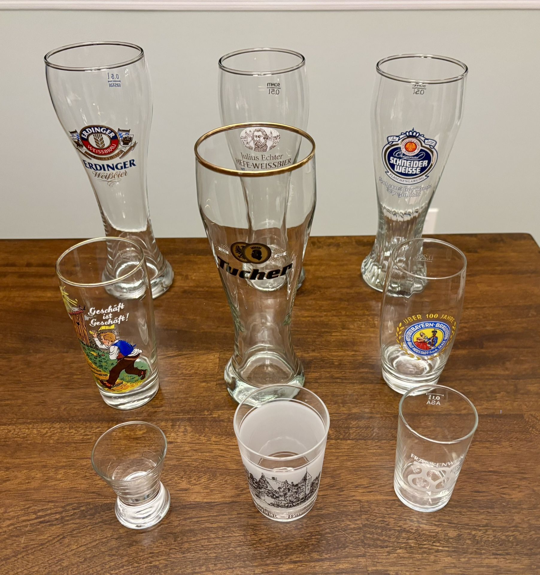 Collection of Vintage Authentic German Beer Glasses and Other Items