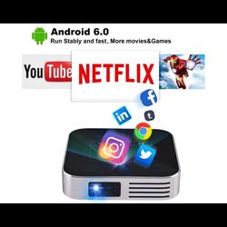 Projector Portable DLP 2500 Lumens 1080P Supported Video Projector 200" Home Theater Outdoors Gaming