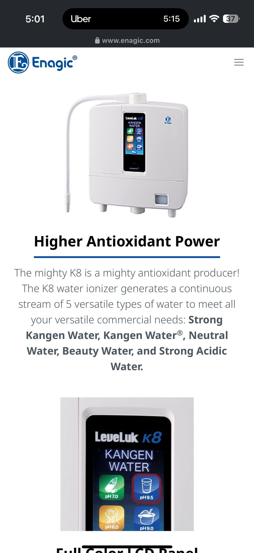 K8 Water Antioxidant Purifier ( We will always have a full money back guarantee , if not satisfied within 90 days)