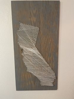 4’x2’ California String Art Wall Piece 