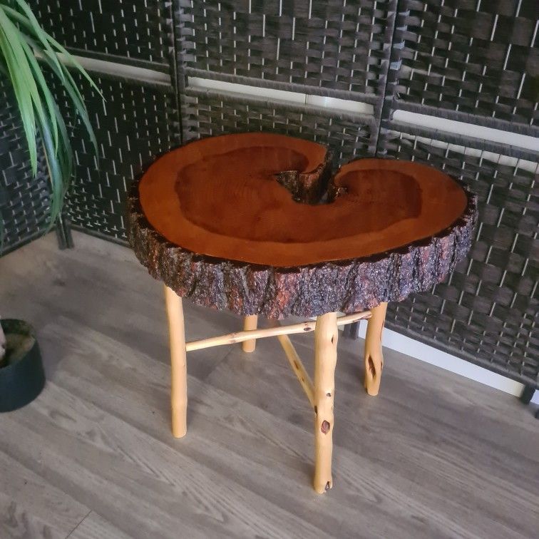 Living Edge Walnut End Table