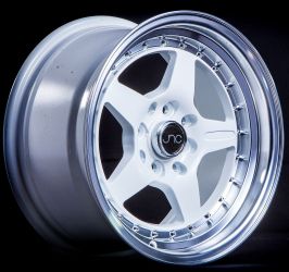 JNC009 White Machined Lip Wheels - 15"