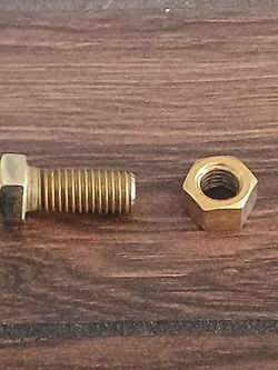 Industrial gold plated hex nut and bolt