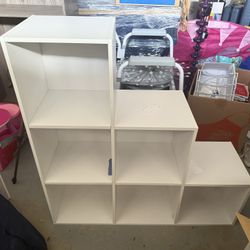 Modern 6 Cubed White Bookcase