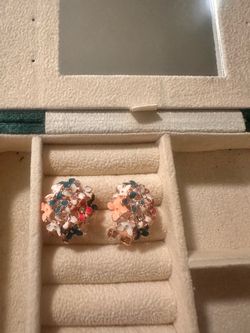 Multicolor Floral Cluster Stud Earrings