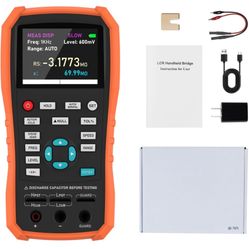 RuoShui Handheld LCR Meter 100Hz -100KHz, 0.2% Accuracy, 0.6 Vrms Digital Bridge Capacitance Inductance Resistance Multimeter Tester ESR Calibration w