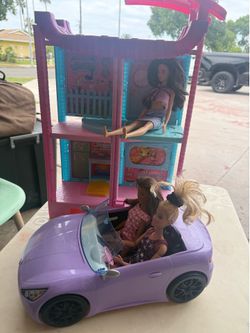 Barbie  playhouse and car bundle